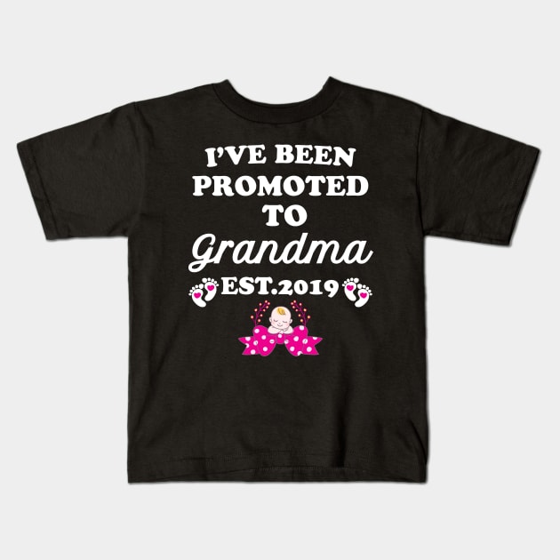 I have been promoted to Grandma Kids T-Shirt by Work Memes